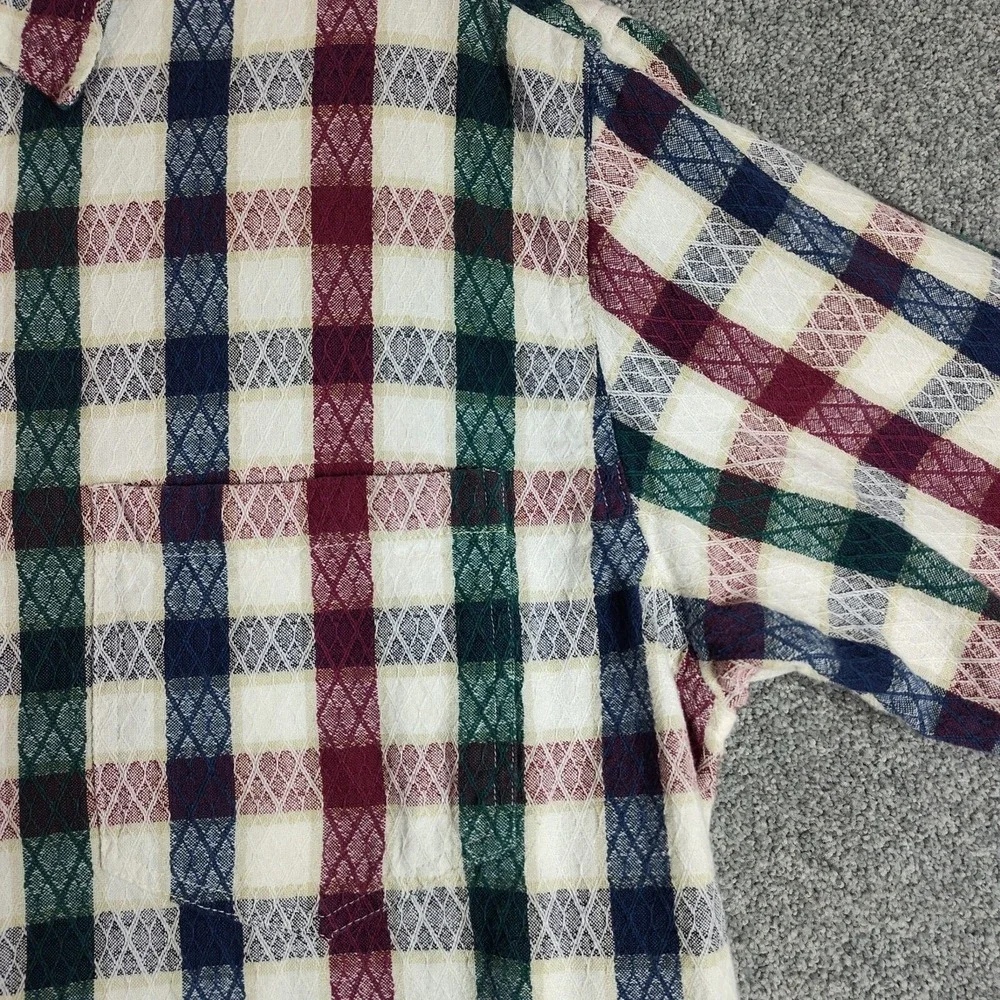 Lemon Grass Men's Button-Up Shirt XL Plaid Long Sleeve Cotton Blend Casual